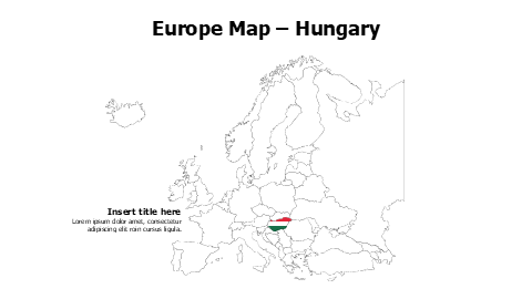 Hungary map with flag