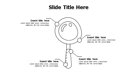 4 points doodle magnifying glass infographic