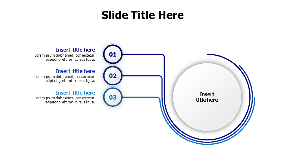 3 points rounded outlines infographic