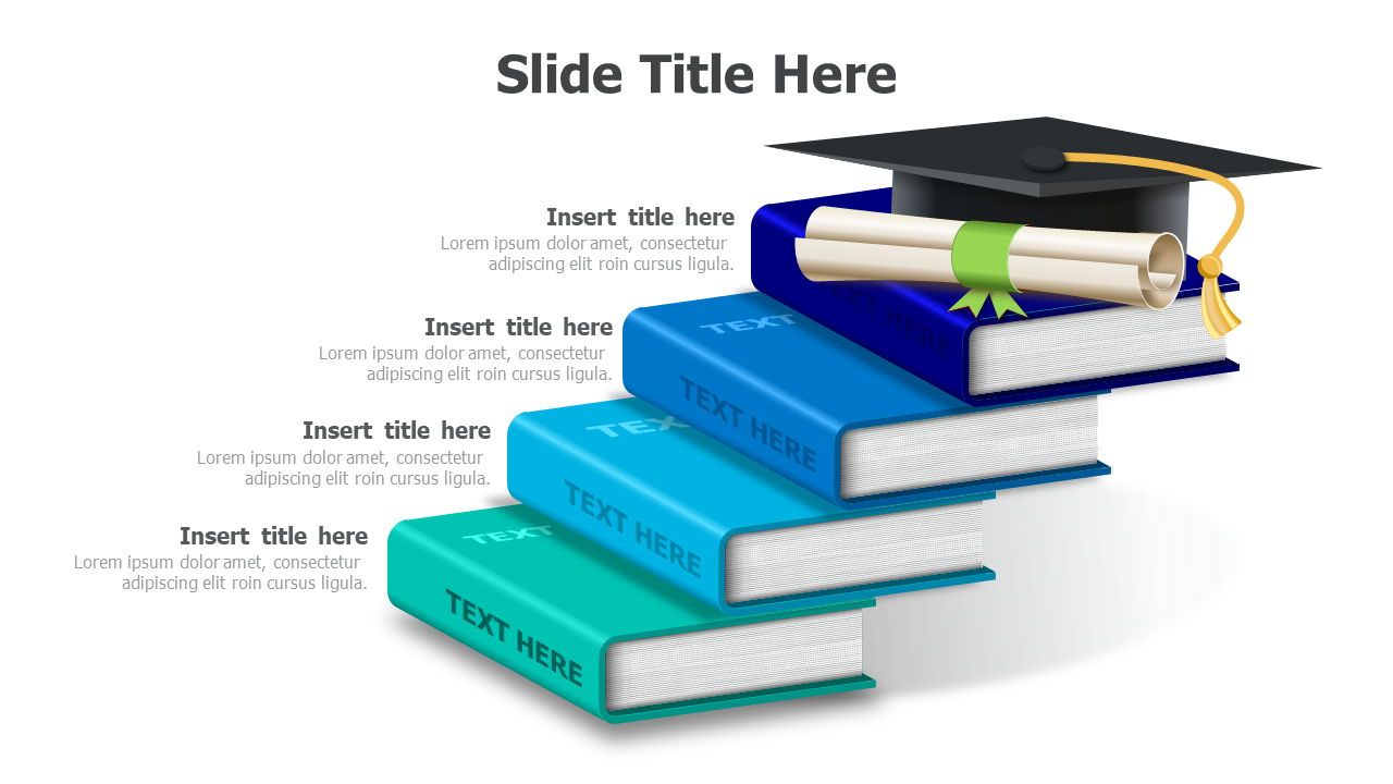 4 points 3d books infographic