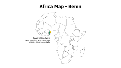 Benin map with flag