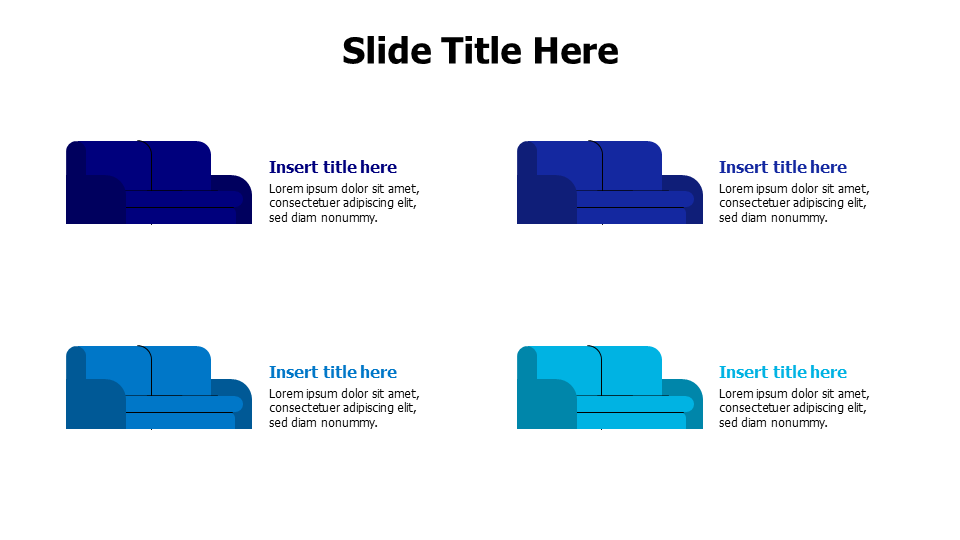 4 colored sofas infographic