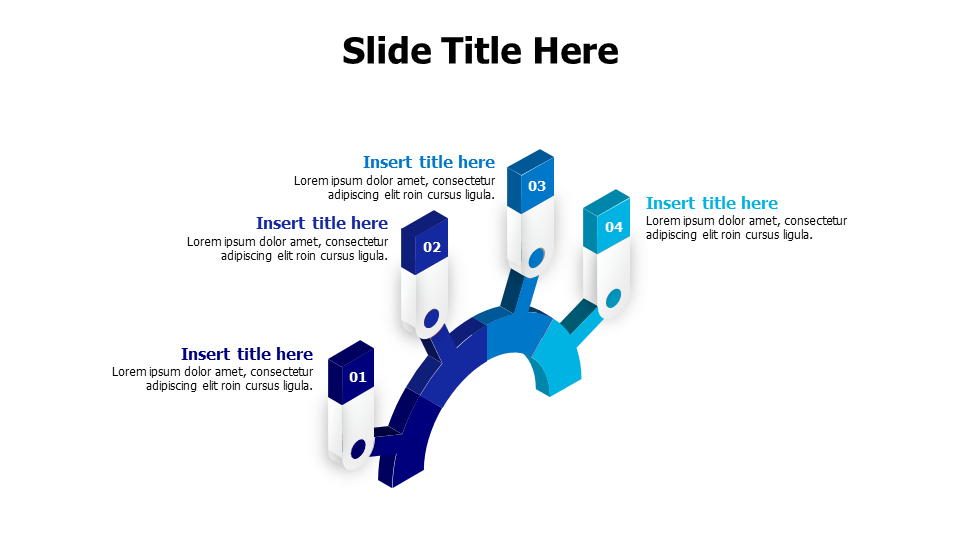 4 points 3D prespective half circle infographic
