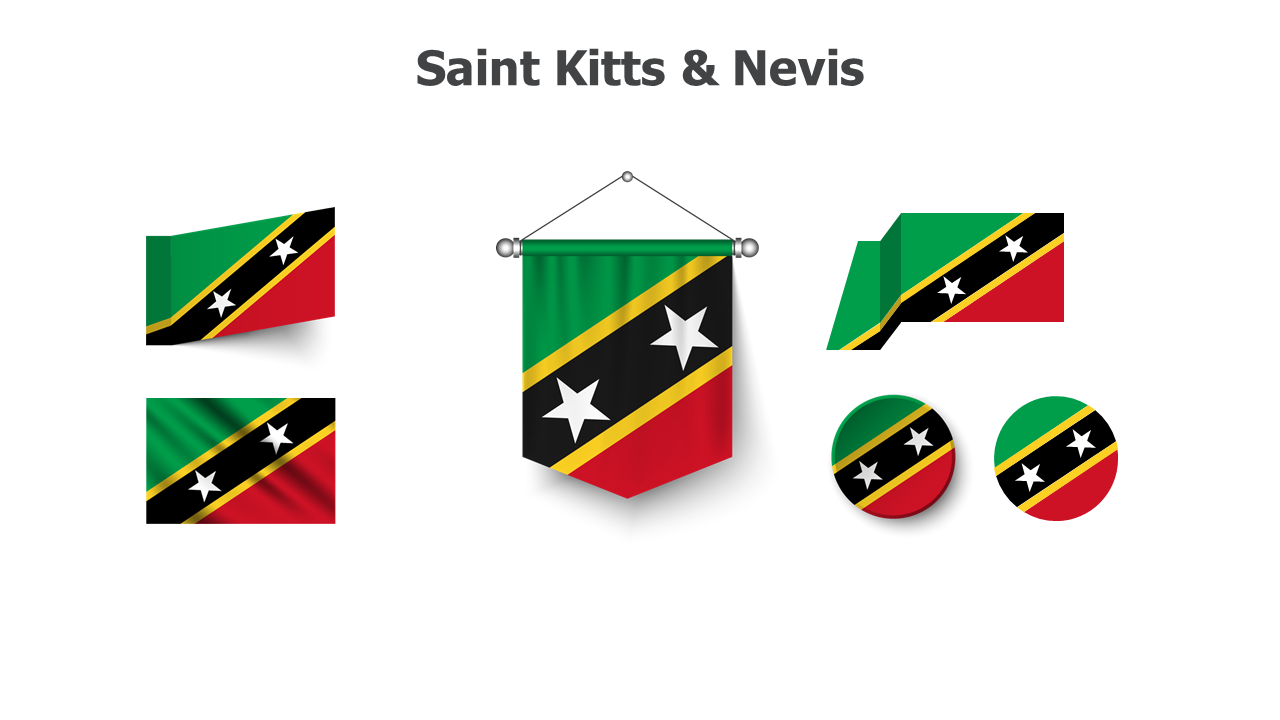 Saint Kitts and Nevis flags