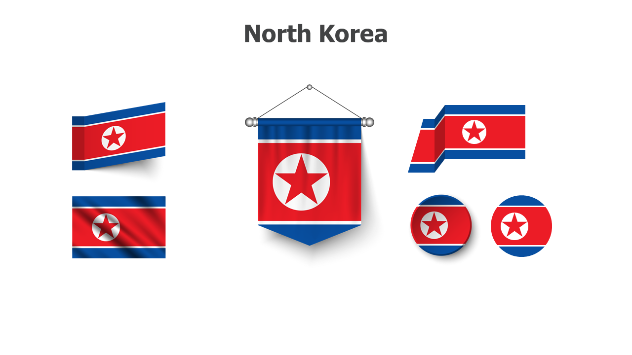 North Korea flags
