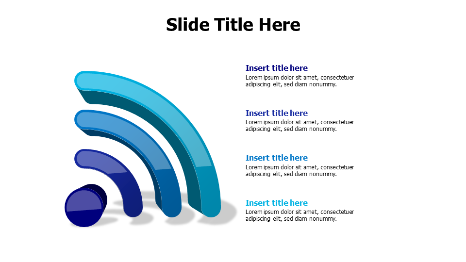 4 points 3D Wi-Fi signal infographic