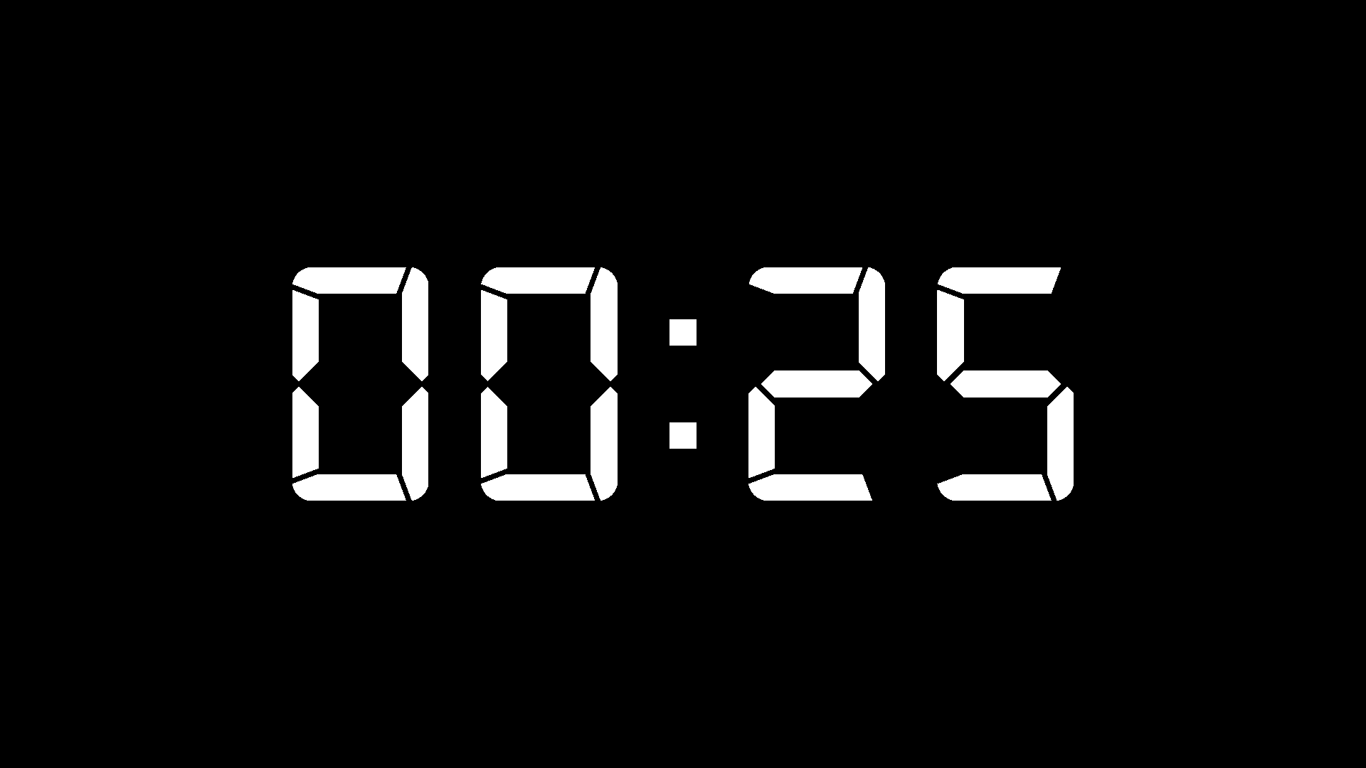 25 Seconds Timer white
