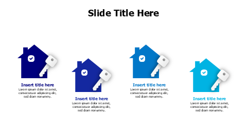 4 colored houses with keys infographic
