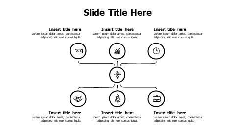 6 points doodle mindmap branching infographic