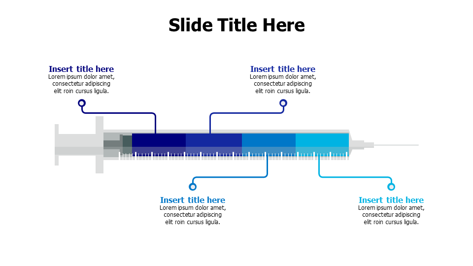 4 points from a vertical filled injection infographic