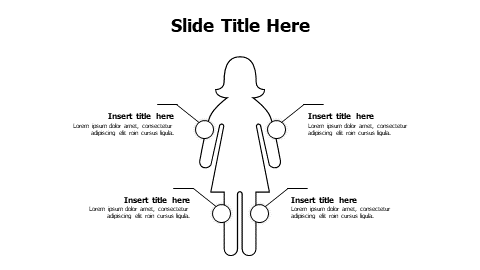 4 points outline female infographic
