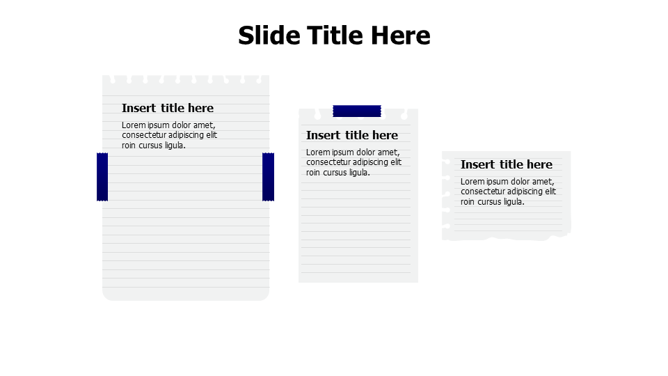 3 pages with lines and stick tape