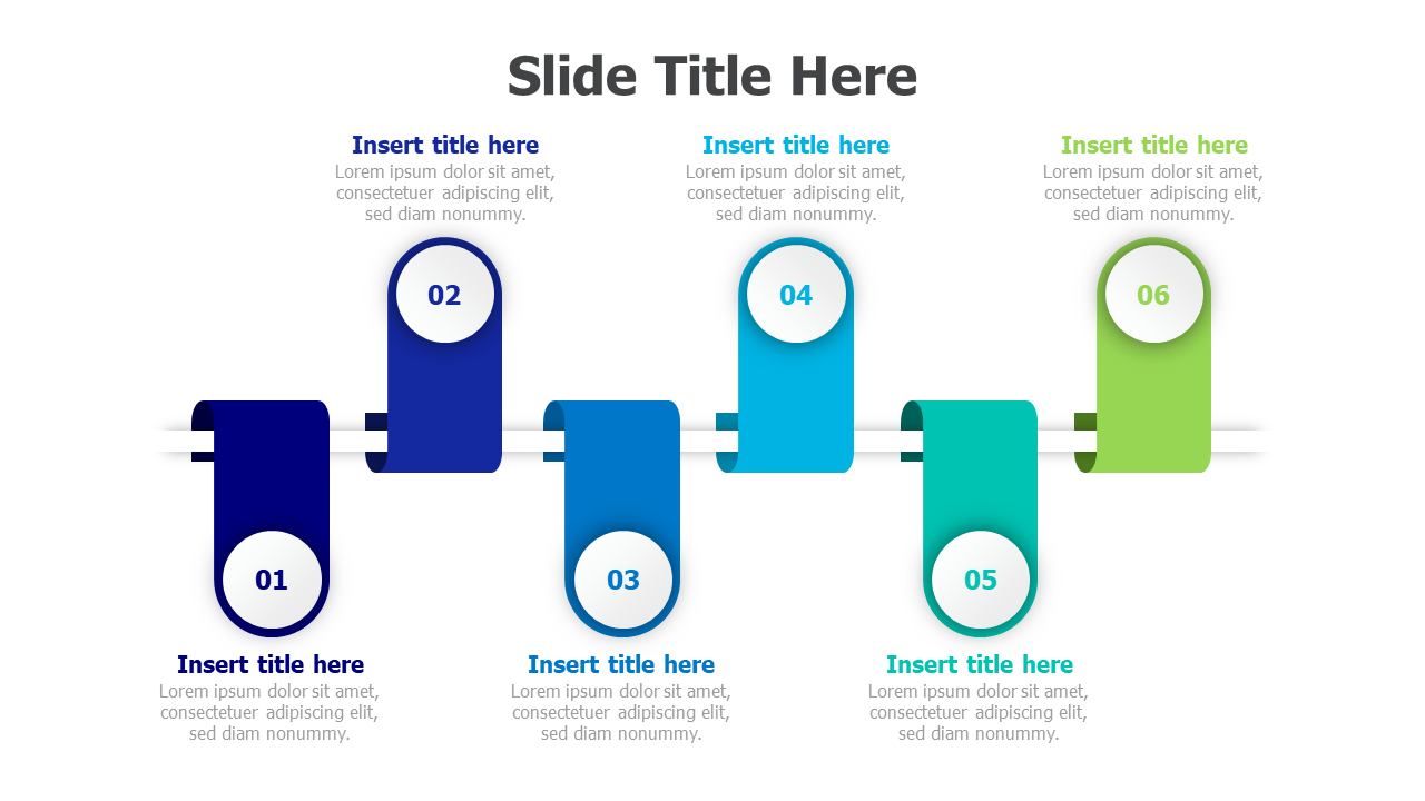 6 points linear infographic