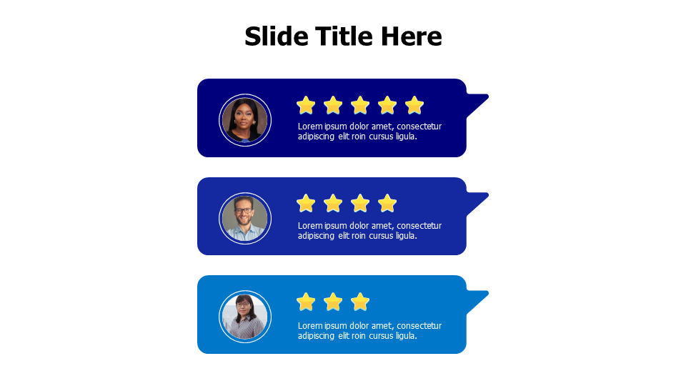 5 speech bubble with Testimonials stars