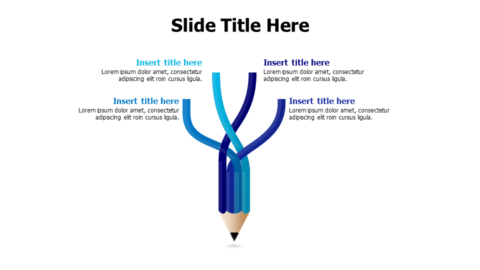 4 points twisted divided bencil infographic