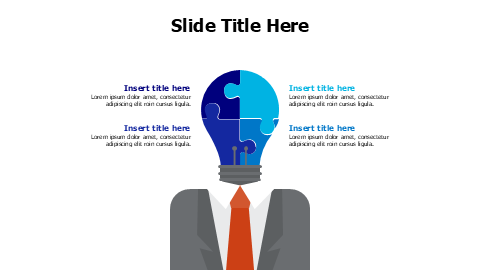 4 points puzzle bulb infographic