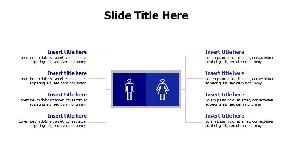 2 points comprison between male and female infographic