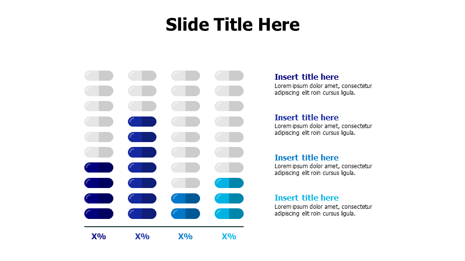 4 points par chart with pills infographic