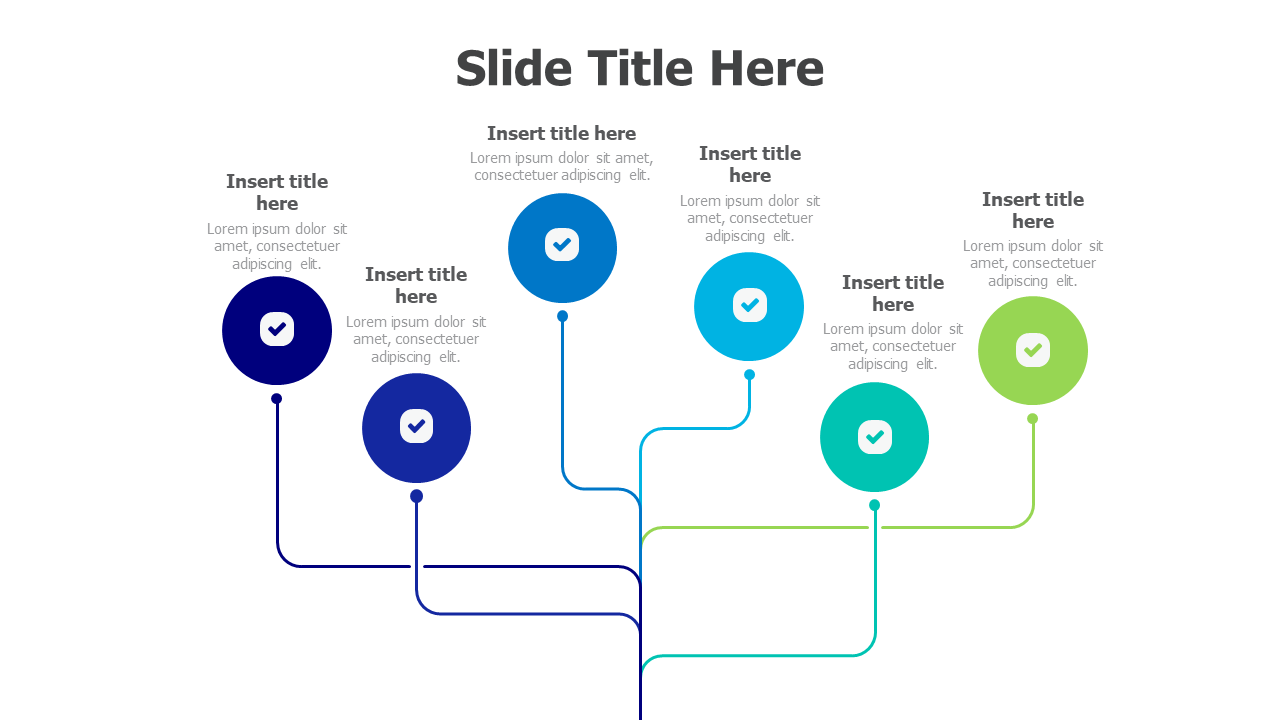 6 points branching infographic