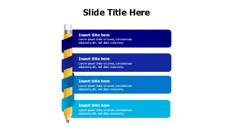4 colored stripes around a bencil infographic