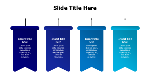 4 points colored hanging banners infographic