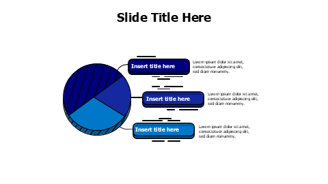 3 points divided doodle pie chart infographic