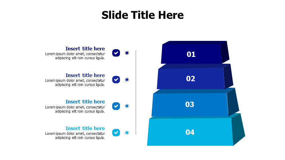 4 steps up colored pyramid infographic