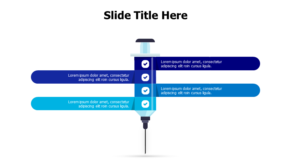 4 points stripes from an injection infographic