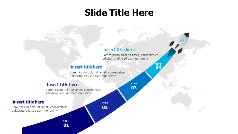 4 steps launch rocket infographic 