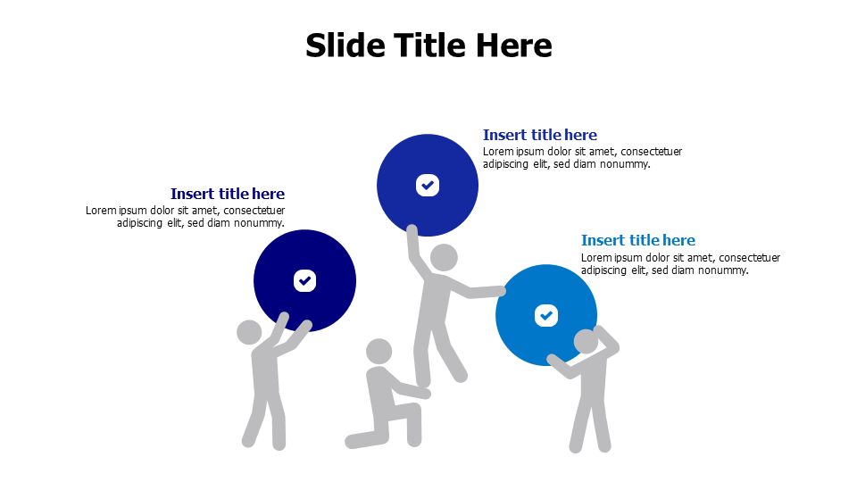 3 figures holding circles infographic with icons