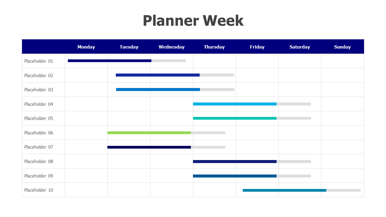 Week Gantt Chart Planner