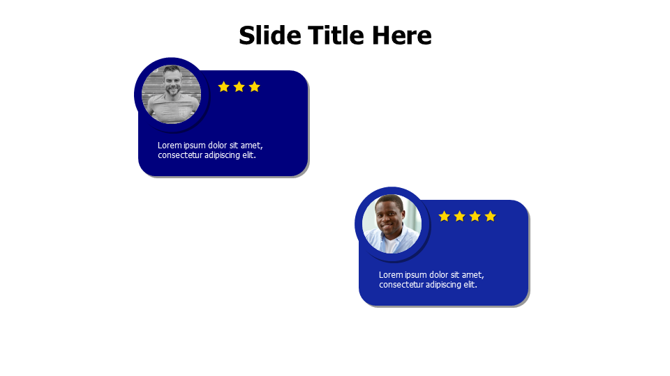 2 blocks testimonials with stars infographic