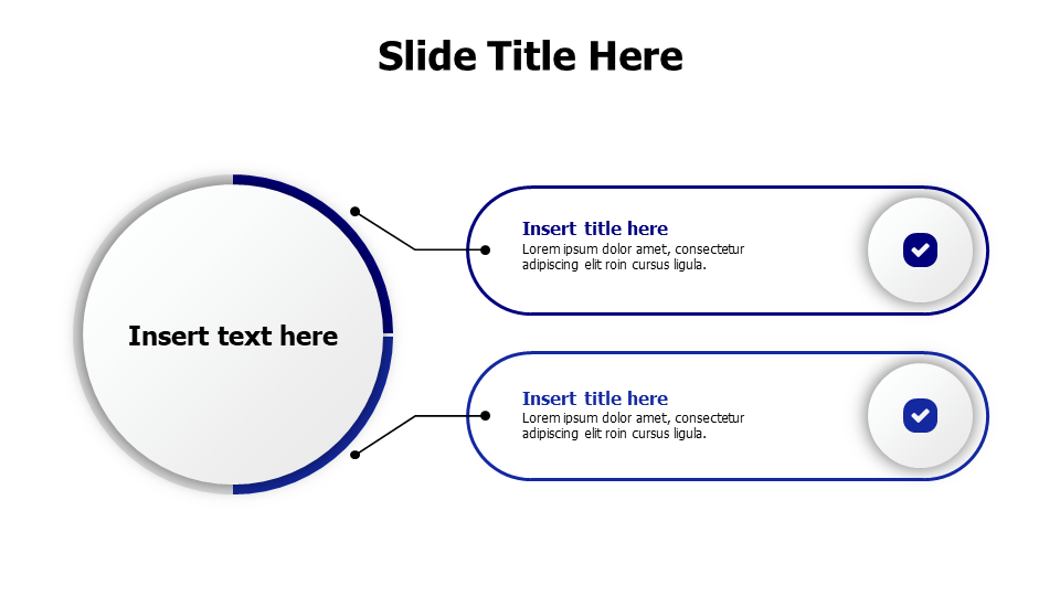 2 points branching wires from a circle infographic