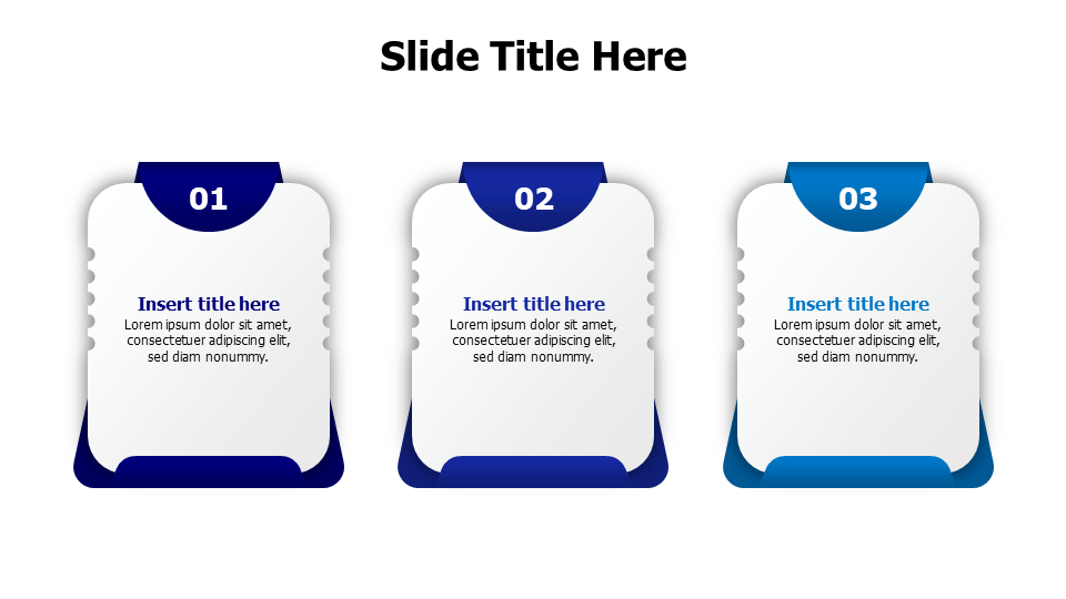 3 boxex with colored numbers infographic