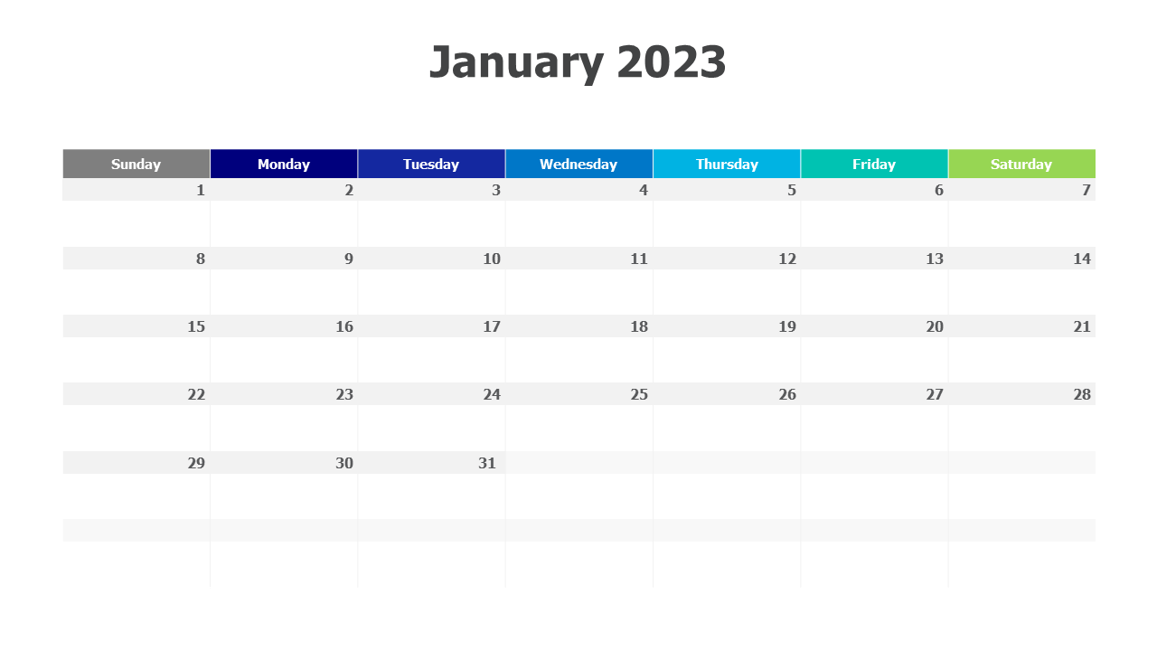 January 2023 calendar