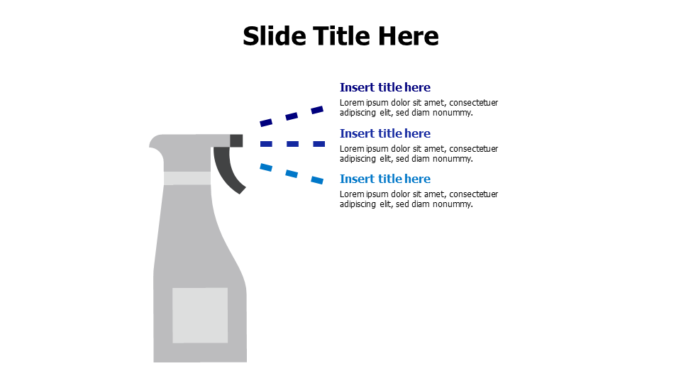 3 points colored drizzle from a spray infographic