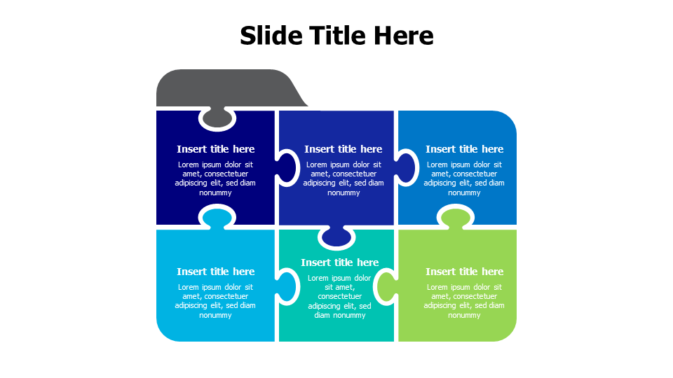 6 points puzzle folder infographic