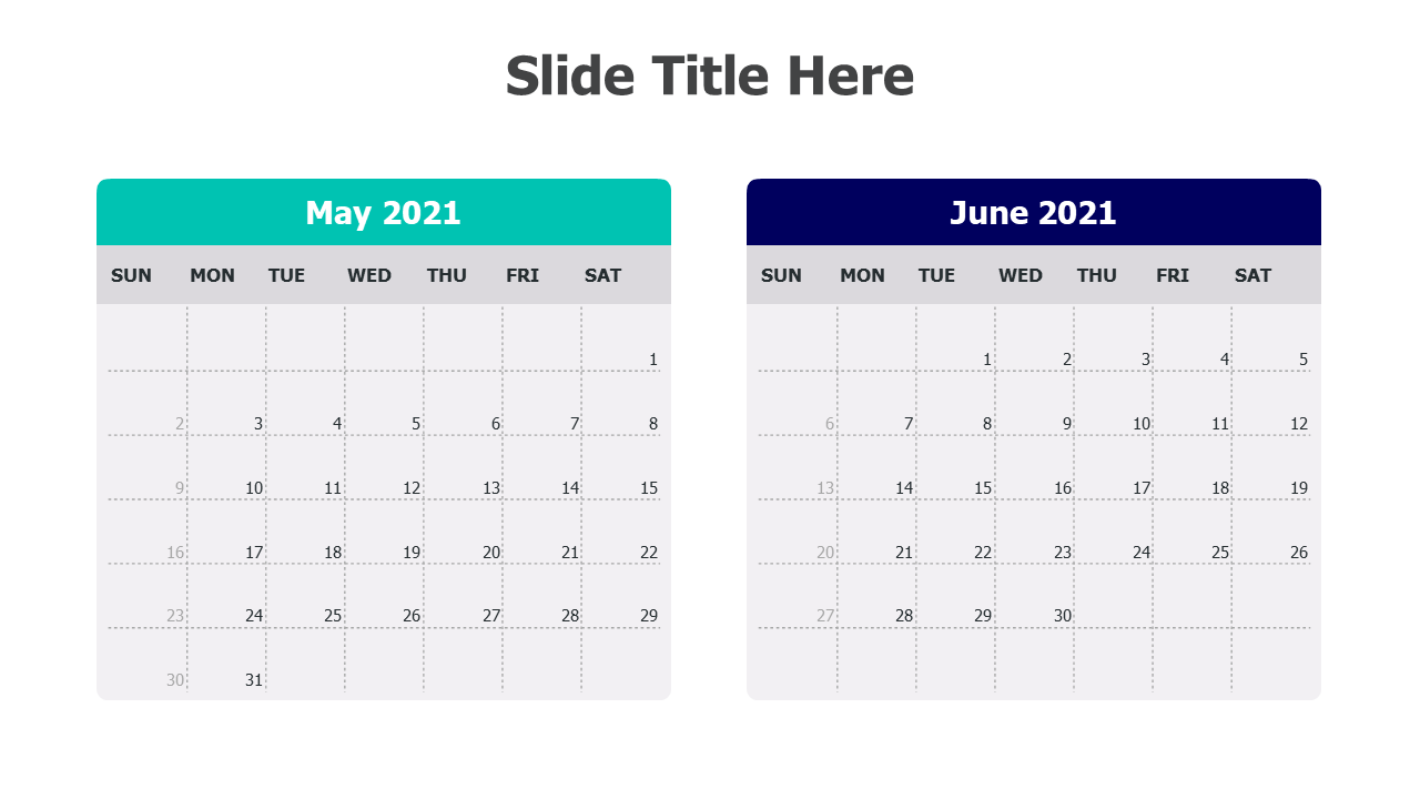 May and June 2021 Calendar