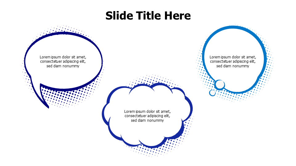 3 cartoonish Speech bubbles infographic