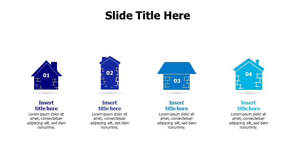 4 points different buildings infographic
