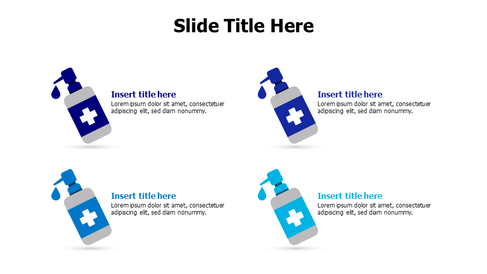 4 points colored sanitizers infographic