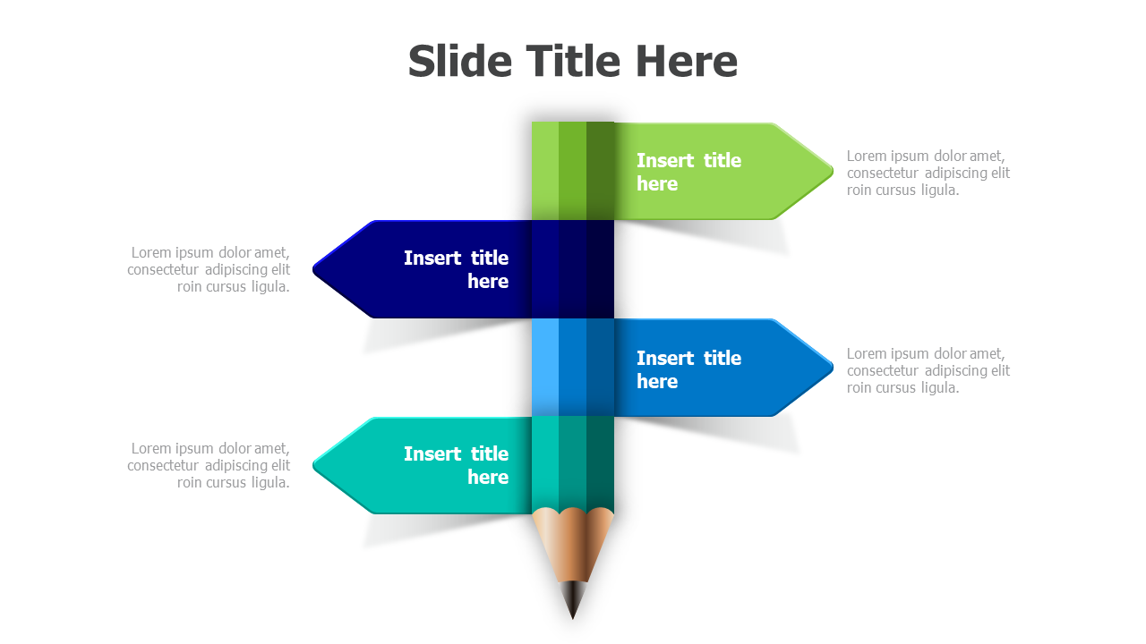 4 points pencil infographic