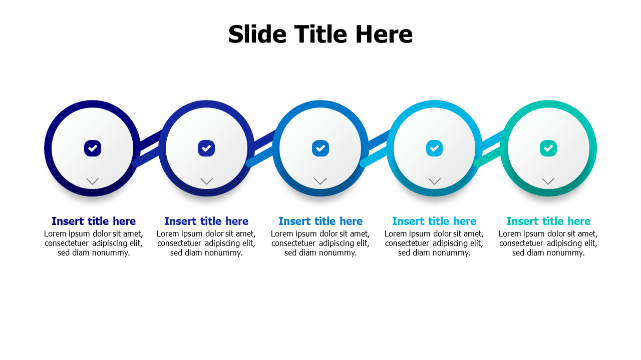5 points circle connected by lines infographic