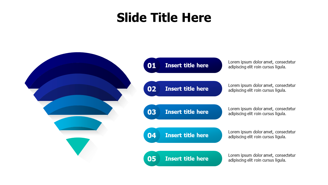 5 points 3D curved shapes infographic